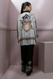 Shamaeel - Silk Embroidered V-neck Shirt with Silk Printed Pants - Studio by TCS