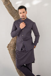 Shahjahan - Wash-&-Wear - Charcoal Grey Waistcoat - 1 Piece
