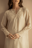 Deepak Perwani - Pearl Ivory Raw Silk Co-ord Set
