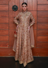 Huma Adnan arezoo Pishwas Champagne 1 Piece