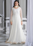 Laleen Sufiya Pishwas White 3 Piece