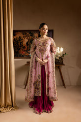 Maria Osama Khan - Zarmina - SHIRT & SHARARA - PINK - ORGANZA & PK RAWSILK - 3 Piece