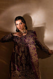 Maria Osama Khan - Yashfa - Sharara - Plum - Organza & Raw Silk - 3 Piece
