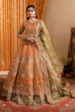 Maria Osama Khan - Anchal - Organza - Orange - Lehnga - 3 Piece