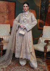 Huma Adnan noreza Suit Champagne 3 Piece