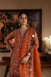 Maria Osama Khan - Gulnaar - SHIRT & SHARARA - ORANGE - ORGANZA & PK RAWSILK - 3 Piece