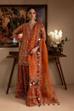 Maria Osama Khan - Gulnaar - SHIRT & SHARARA - ORANGE - ORGANZA & PK RAWSILK - 3 Piece