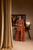 Maria Osama Khan - Gulnaar - SHIRT & SHARARA - ORANGE - ORGANZA & PK RAWSILK - 3 Piece