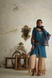Shamaeel - RE-6 - Teal Blue - Silk & Net - 3 Piece
