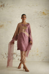 Shamaeel - RE-1 - Coffee & Tea Pink - Silk & Organza - 3 Piece