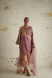 Shamaeel - RE-1 - Coffee & Tea Pink - Silk & Organza - 3 Piece