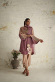 Shamaeel - RE-1 - Coffee & Tea Pink - Silk & Organza - 3 Piece