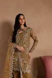 Maria Osama Khan - Sabahat - JACKET & BOTCUT PANT - HAZEL WOOD - ORGANZA & PK RAWSILK - 4 Piece