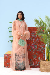 Musferah Saad - Coral Horizon - peach blush - Organza & Silk - 3 Piece