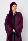 Abaya.pk - Pristine Plum Abaya & Hijab - Chiffon & Nada Fabric