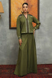 Huma Adnan - Ishaal - Chiffle - Olive green - 2 Piece
