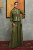 Huma Adnan - Ishaal - Chiffle - Olive green - 2 Piece