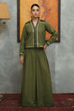 Huma Adnan - Ishaal - Chiffle - Olive green - 2 Piece