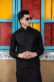 Arif Ashraf - Boski Black Kurta Trouser with Waistcoat
