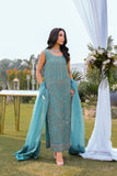 Reema Ahsan - Zirah - Multi Fabric - Teal - 3 Piece