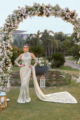 Reema Ahsan - Nurul - Net & Shimmer - Ivory - 3 Piece