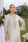 Reema Ahsan - Aleera - Khadi Silk & Organza - Ivory - 3 Piece
