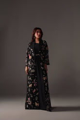 Reema Ahsan - Nera Rawsilk Jacket Dress For Women - Black - 2 Piece