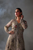 Reema Ahsan - Reva Net & Silk Jacket Dress For Women Green - 2 Piece