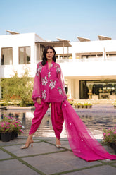 Reema Ahsan - Myra Organza Suit For Women - Pink - 4 Piece