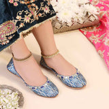 JootiShooti - Bandhani Cobalt Khussa For Women