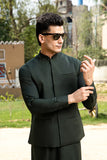 Arif Ashraf - Bottle Green Kurta Trouser with Waistcoat