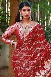 Huma Adnan - Fazeel - Jamawar - Maroon - 3 Piece