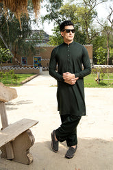Arif Ashraf - Bottle Green Kurta Shalwar
