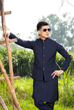 Arif Ashraf - Boski Navy Blue Kurta Trouser with Waistcoat