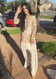 Shahid Chuhan - Auric Aura - Client Diaries Silk Suit For Women - Beige / Nude