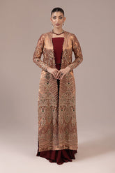 Malook - Cinnamon - Rust & Maroon - Tissue & Raw Silk - 3 Piece - UnStitch