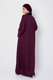 Abaya.pk - Pristine Plum Abaya & Hijab - Chiffon & Nada Fabric