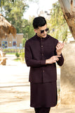 Arif Ashraf - Plum Kurta Trouser with Waistcoat