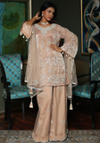 Huma Adnan - Farhana - Net - Peach - 3 Piece