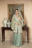 Yasmin Zaman - Mint Blue Zari Net Shirt and Dupatta with Net Lehnga - B-227