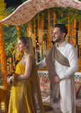 Shahid Chuhan - Noor-E-Mayoun - Client Diaries Silk Lehnga Choli For Women - Mehandi