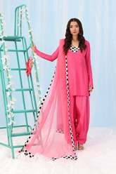 Musferah Saad - Polka Pop - Barbie pink - Silk - 2 Piece