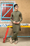 Arif Ashraf - Army Green Kurta Shalwar