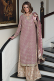 Huma Adnan - Moona - Jamawar - Tea Pink - 3 Piece