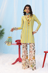 Musferah Saad - Citrus Lime - Yellow - Silk - 2 Piece