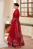 Yashfa Studio - Banuksha Organza Suit For Women - Deep Red - 3 Piece