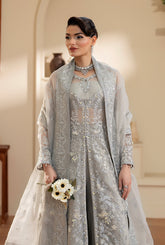Yashfa Studio - Nazdana Organza Suit For Women - Gray - 3 Piece