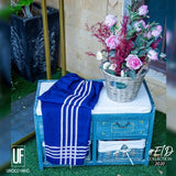 Urooj Fahd - Ink Blue Cotton Net Embroidered - 2 PC