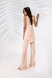 Syah - Co-Ord Set Casual Silk Top With Trouser - Baby Pink - 2 Piece