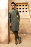 Shahjahan - Army Green Kurta Trouser - 2 Piece